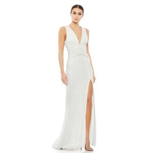 Mac Duggal 26598 Wrap Waist Sequin Dress NEW NWT